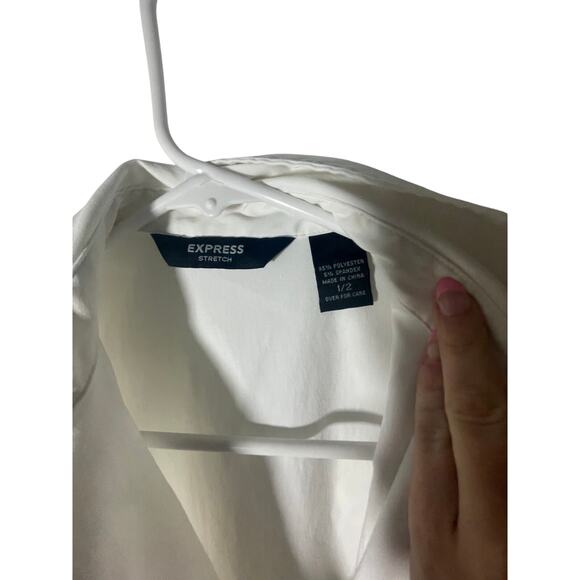 Express Stretch Old Money Diana Sleeveless White Blouse Quiet Luxury Modest - Picture 3 of 4